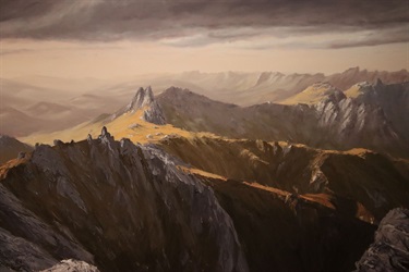 Large format landscape oil painting-by-Tasmanian artist Harrison Bowe