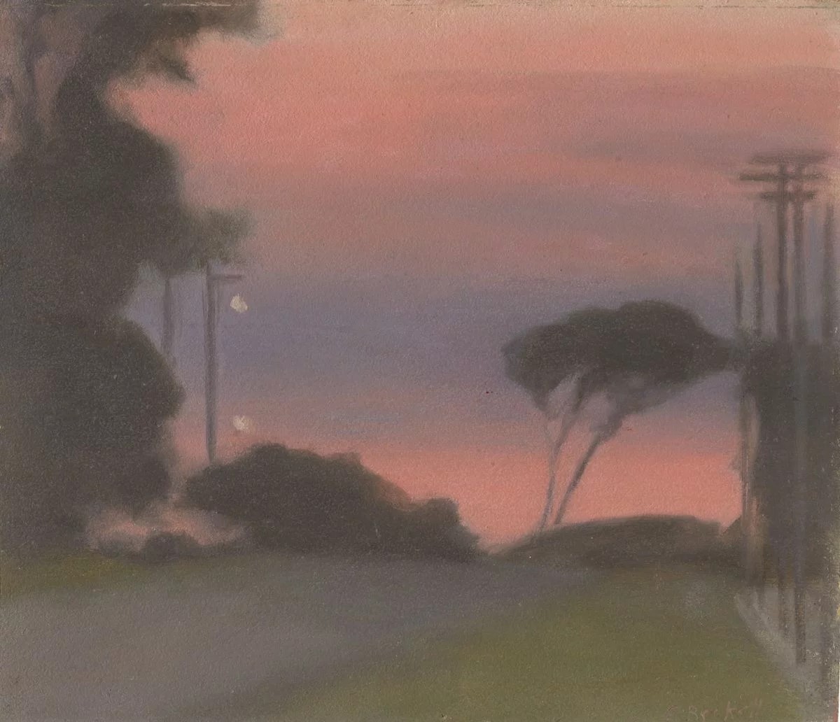 Clarice Beckett, Evening landscape, circa 1925, National Gallery of Australia, Kamberri Canberra, purchased 1974 