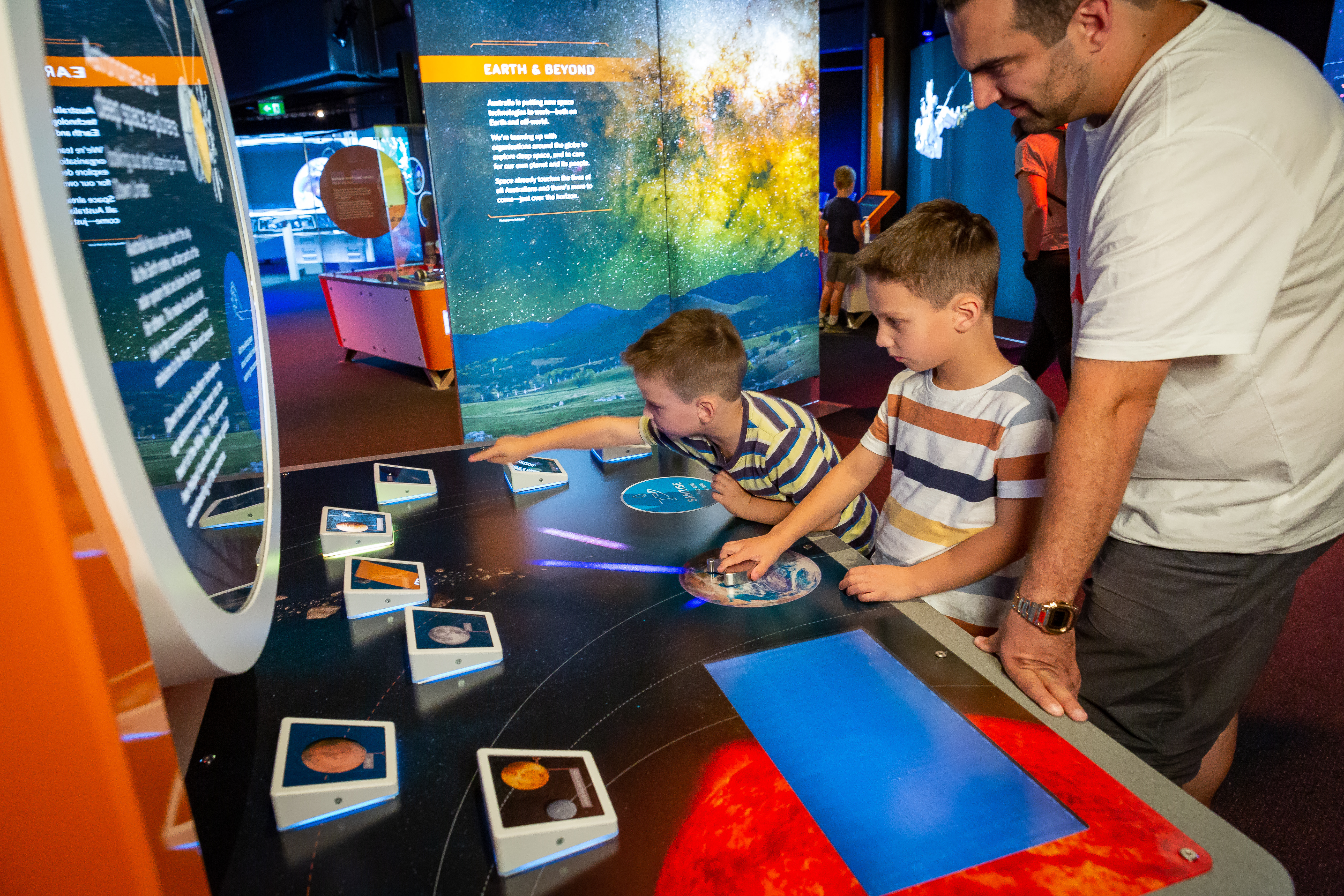 Australia in Space kids playing in the exhibition